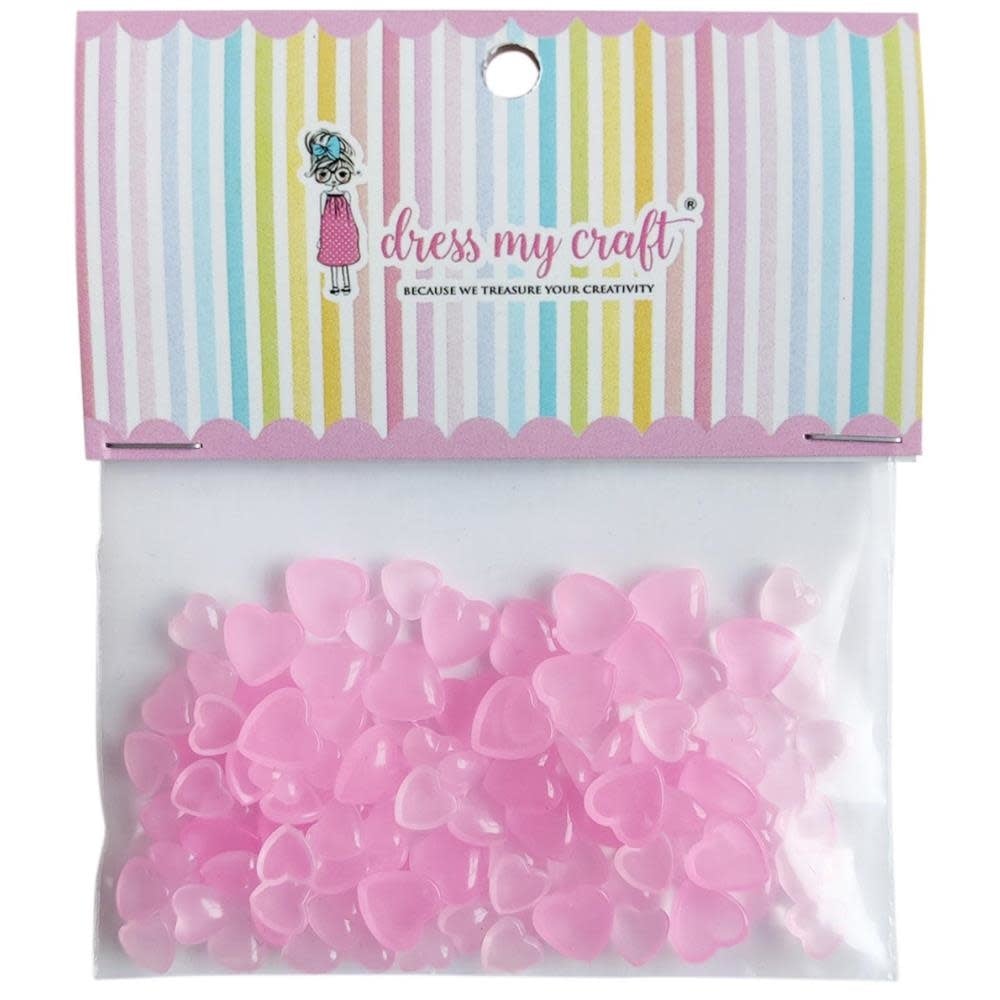 Pastel Pink Hearts - Droplets Embellishments