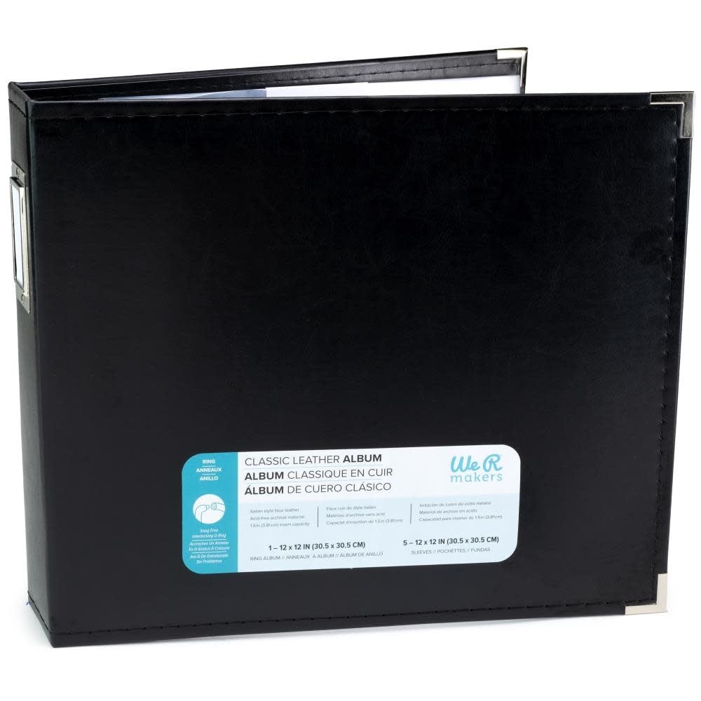 12x12 - Leather 3 Ring Album (Black)