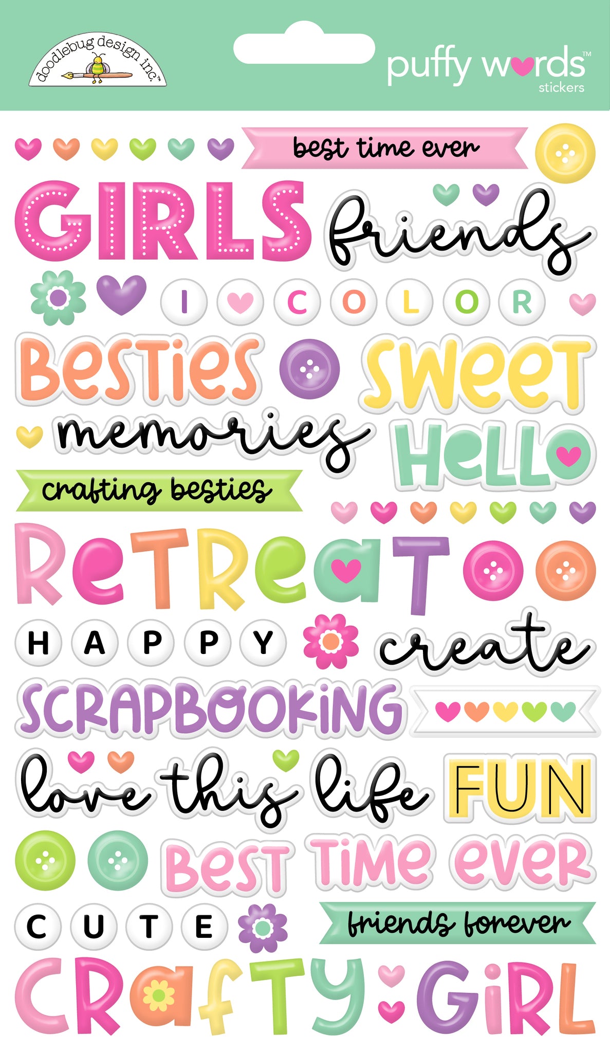 Color Me Crafty - Puffy Word Stickers