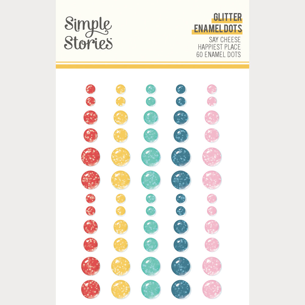Say Cheese Happiest Place - Glitter Enamel Dots