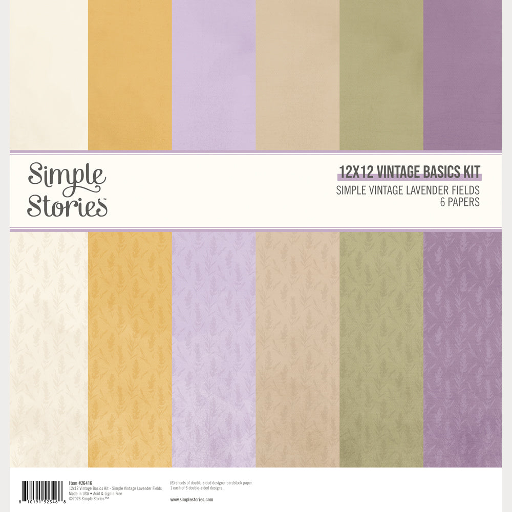 Simple Vintage Lavender Fields - 12x12 Basics