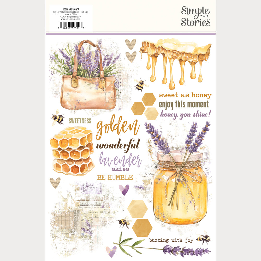 Simple Vintage Lavender Fields - Rub-Ons