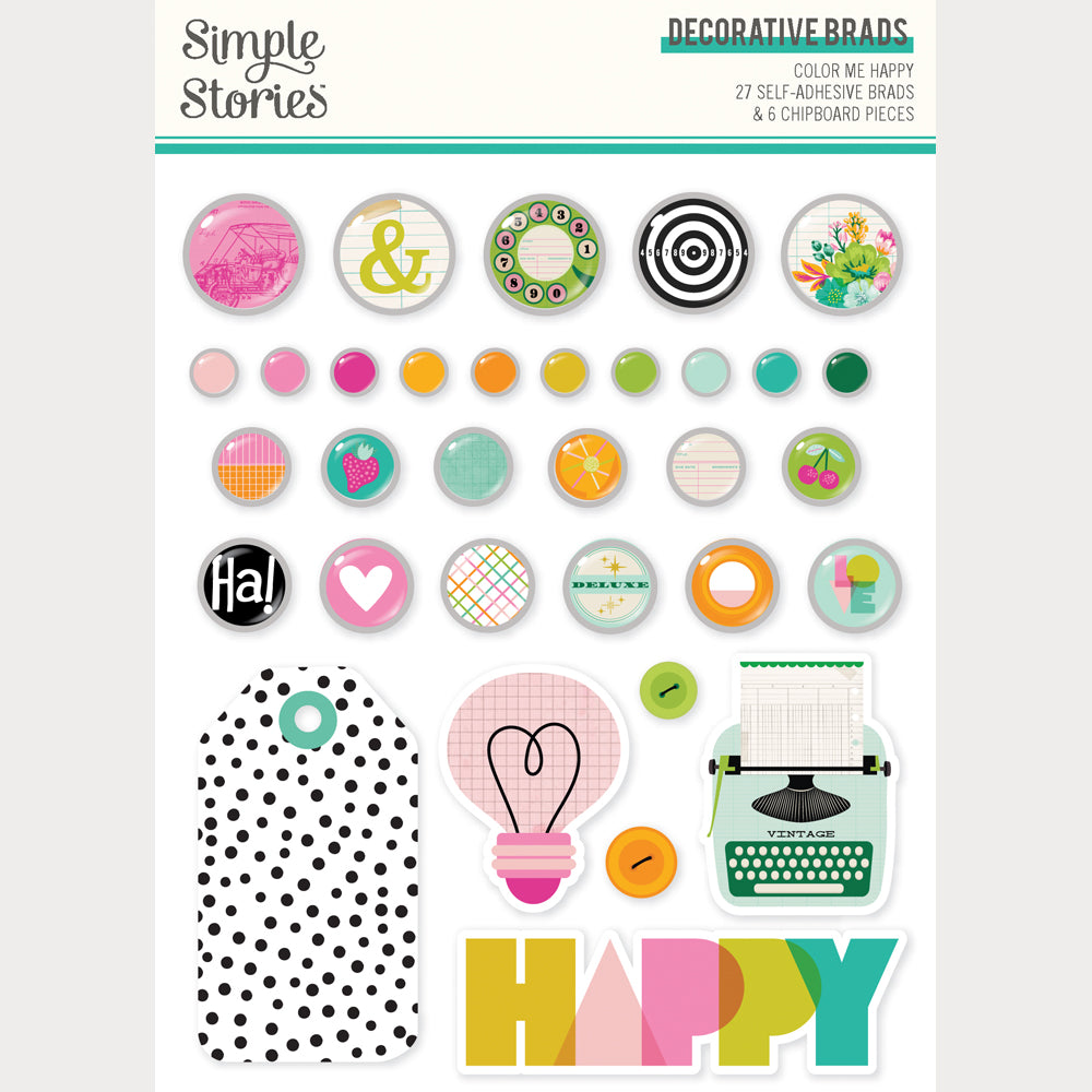 Color Me Happy - Decorative Brads