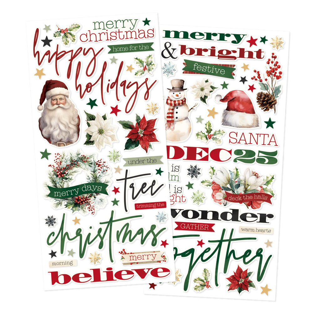 Simple Vintage Old-Fashioned Christmas - Foam Stickers