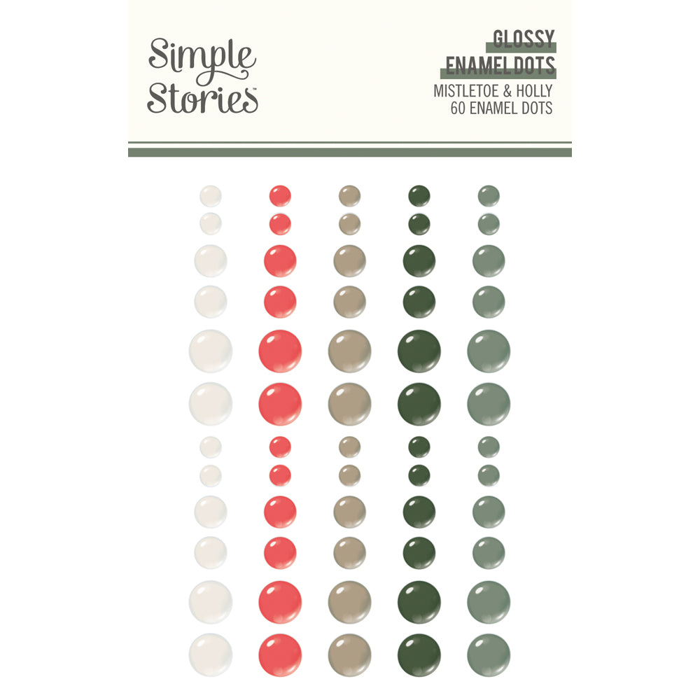 Mistletoe & Holly - Glossy Enamel Dots