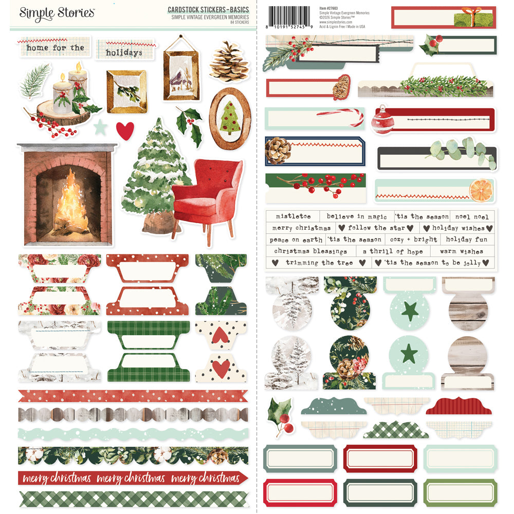 Simple Vintage Evergreen Memories - Basic Stickers