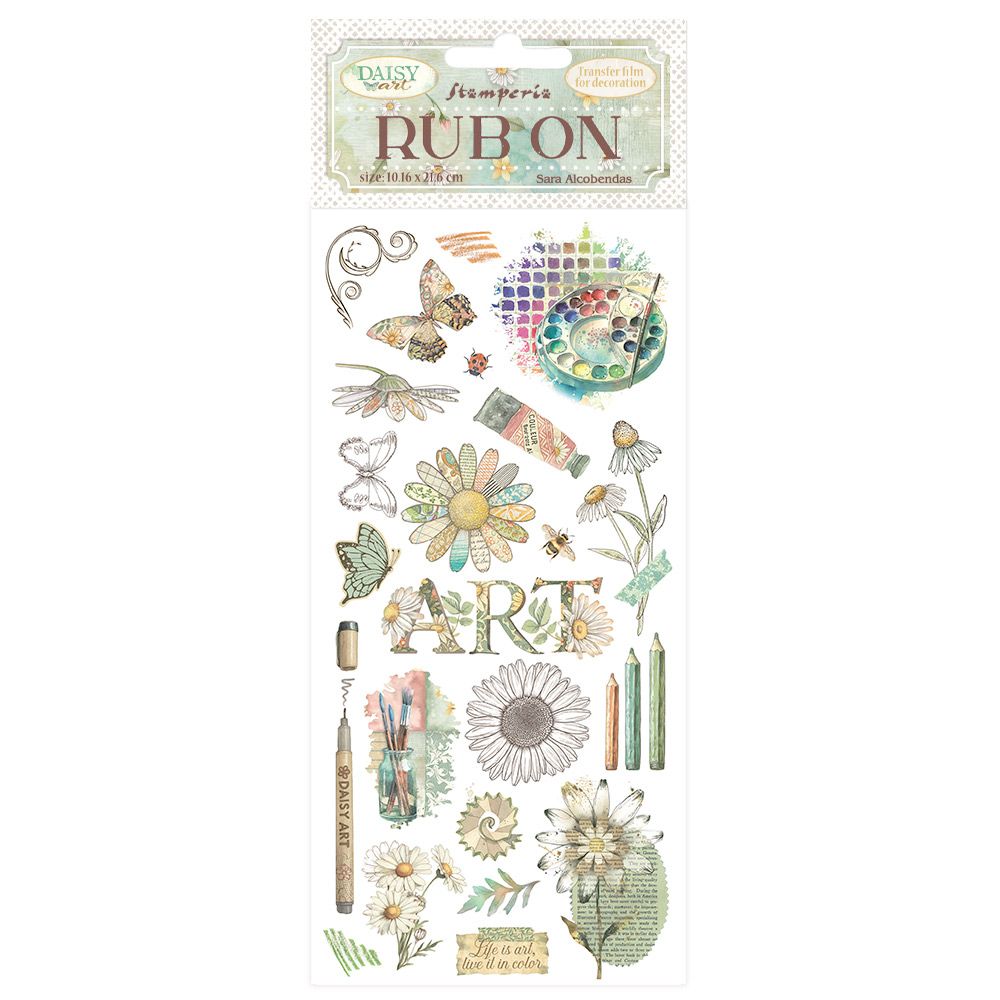 Daisy Art Life Is Art Live It In Colour - Rub Ons