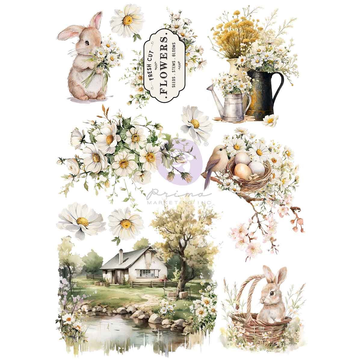 Among The Wildflowers - A4 Transfer Sheet