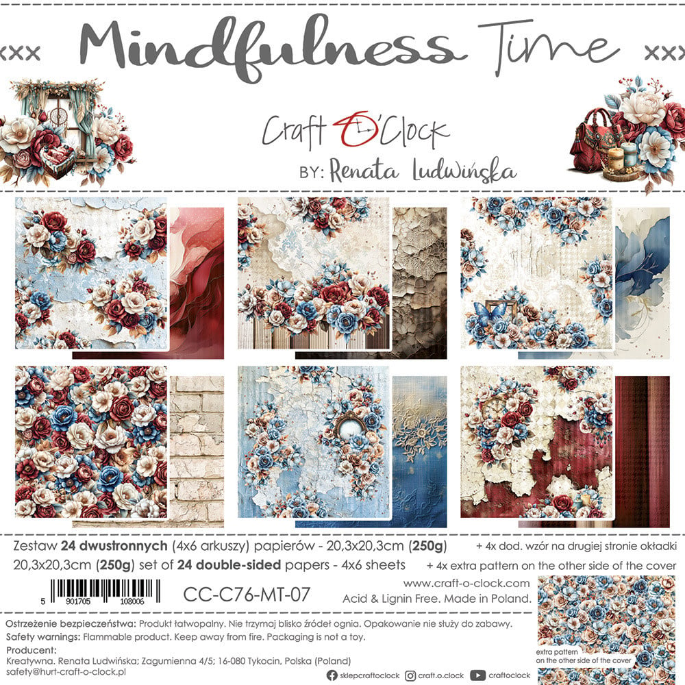 Mindfulness Time - Mindfulness (18 double sided paper 2X9) & 8x8 Collection