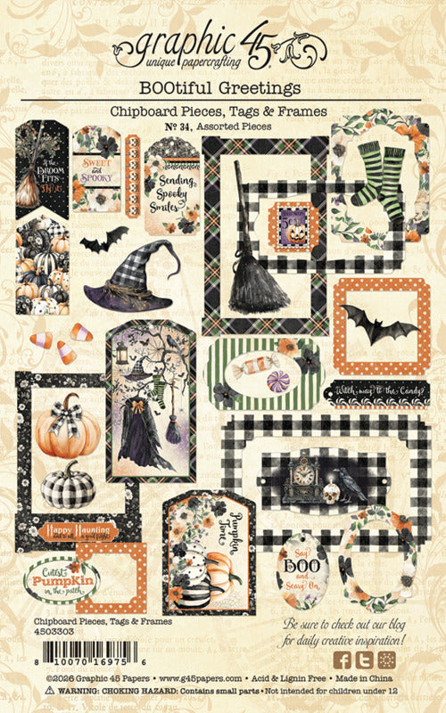 BOOtiful Greetings - Chipboard Frames & Tags