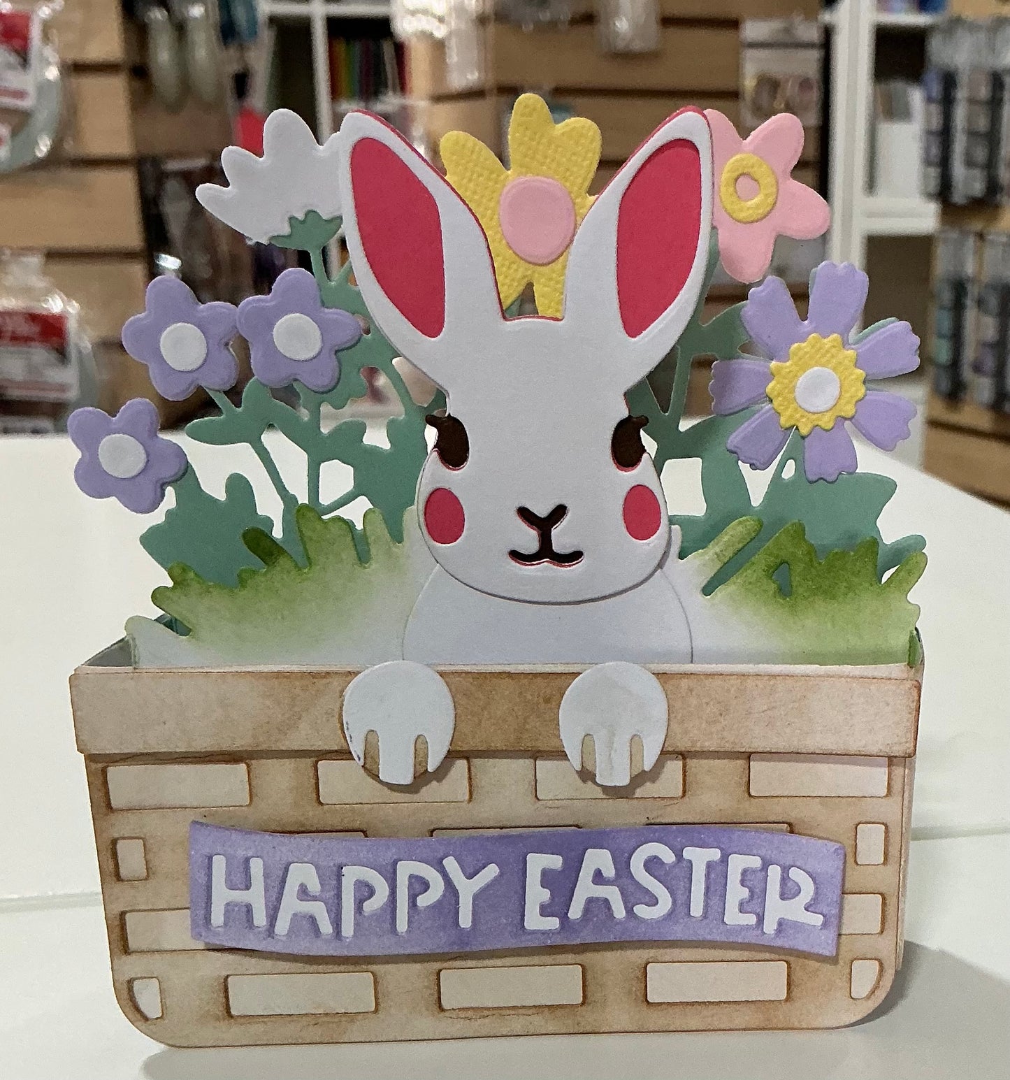 Bunny In Pop Up Basket Card Kit