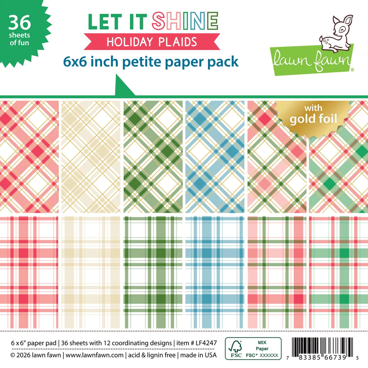 Let It Shine Holiday Plaid - 6x6 Petite Paper Pack
