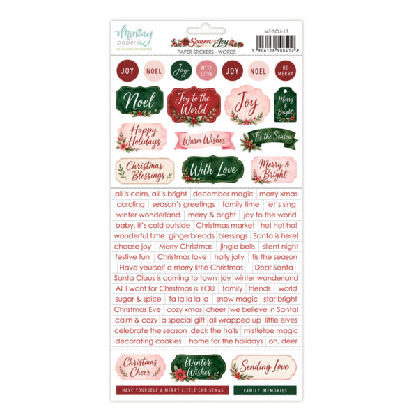 Season Of Joy - 6x12 Words Stickers