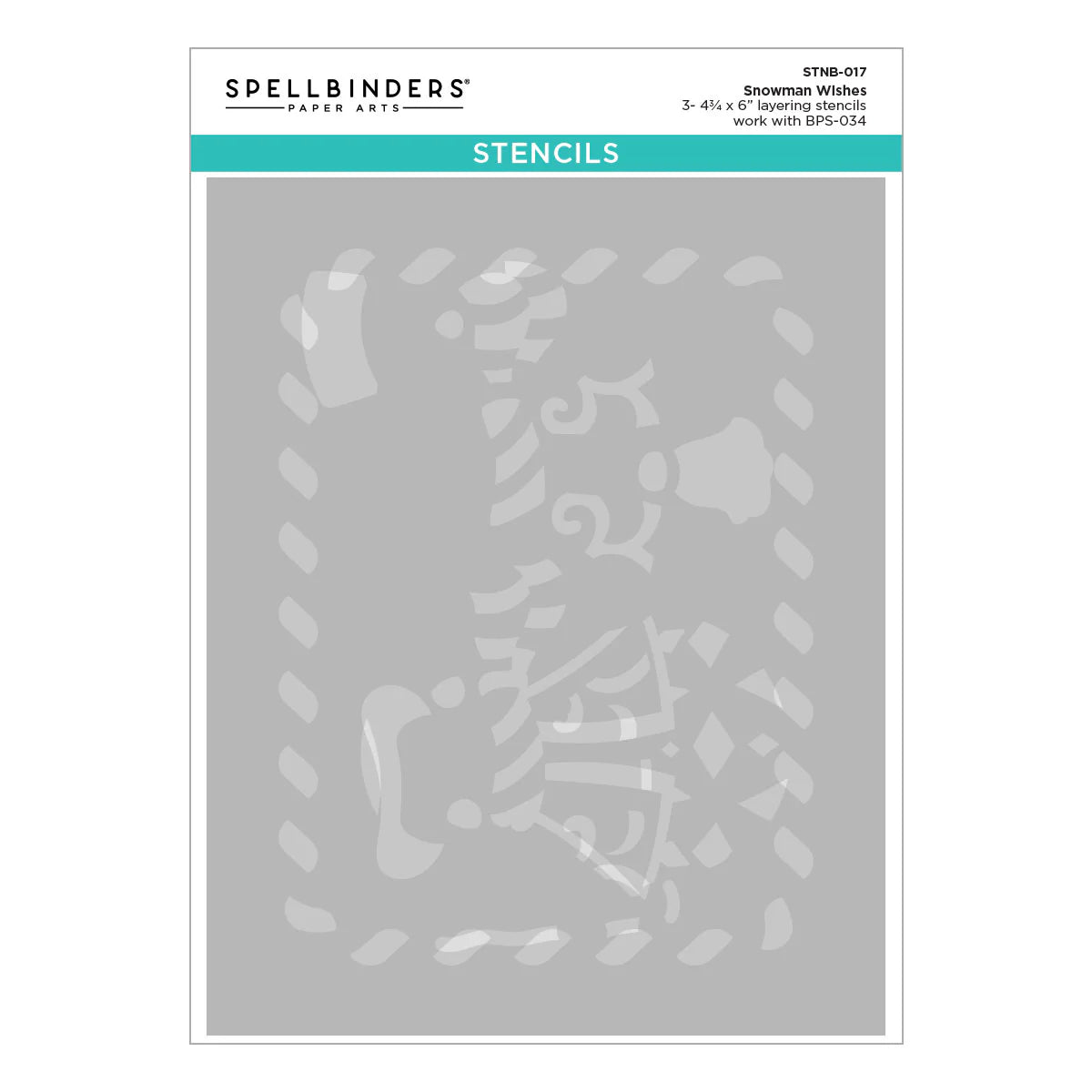 Betterpress Society - Snowman Wishes - Press Plate, Die & Stencil - July 2026