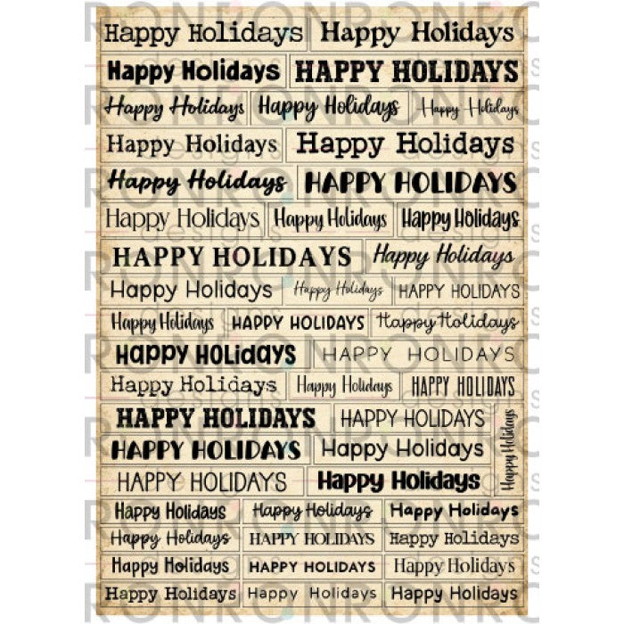 Happy Holidays - Ivory Stickers