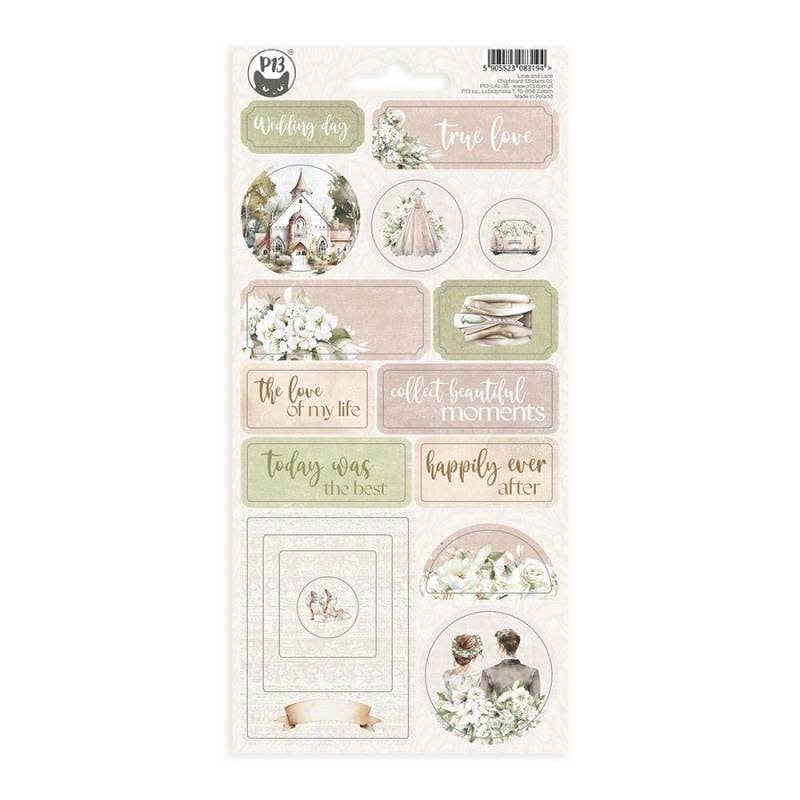 Love and Lace - Chipboard Sticker Sheet 02*