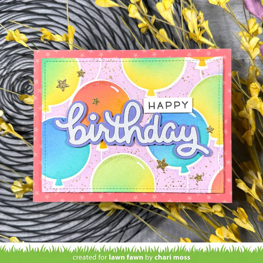 Scripty Birthday - Die & Outline