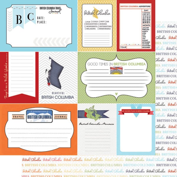 British Columbia Travel Journal - 12x12 Pattern Paper