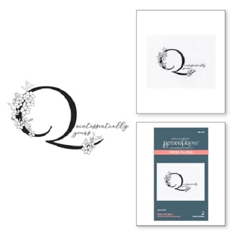 Everyday Occasion Floral Alphabet Collection - Floral Q and Sentiment - Press Plates