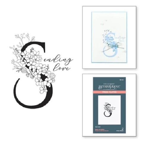 Everyday Occasion Floral Alphabet Collection - Floral S and Sentiment - Press Plates