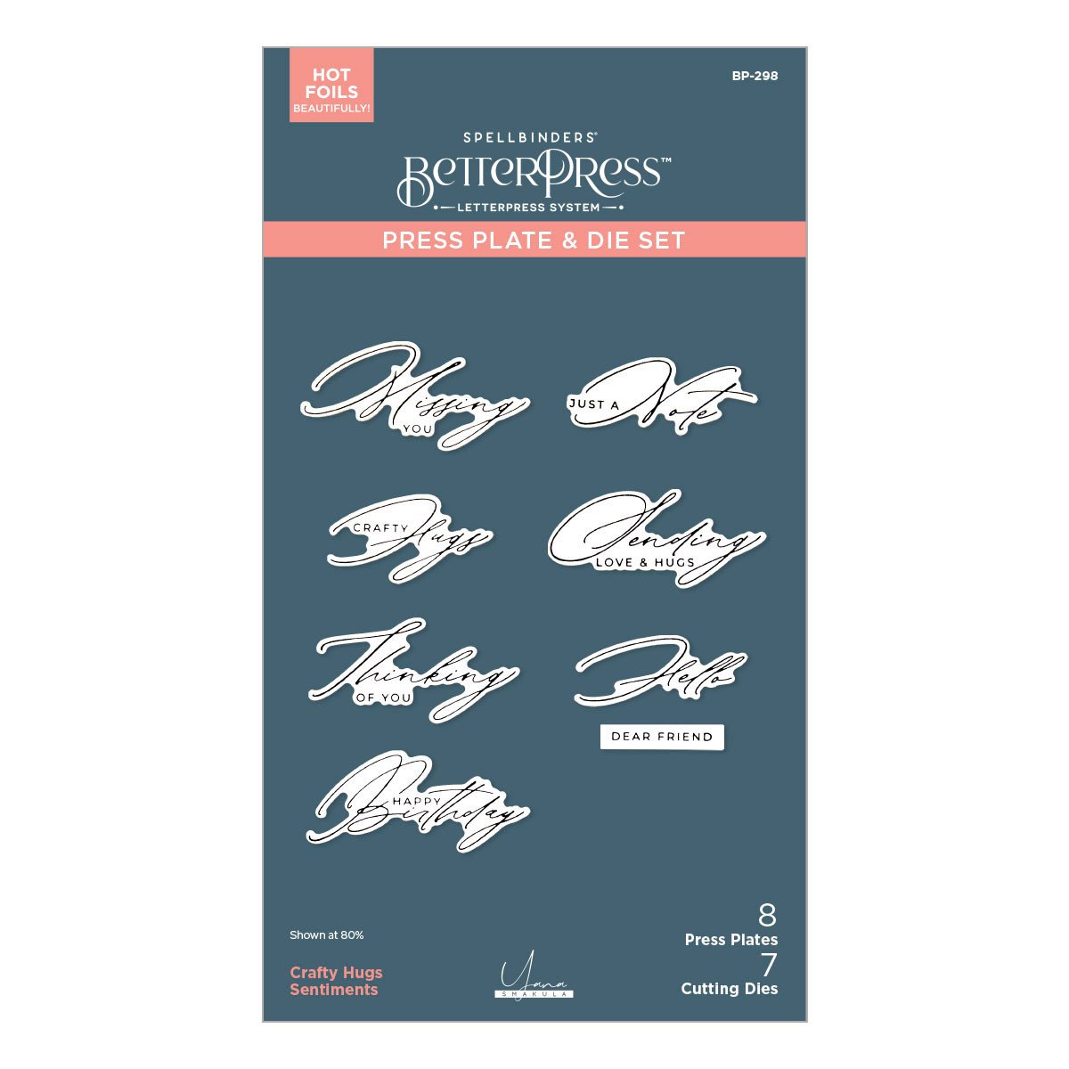 Crafty Hugs Sentiments - Press Plates and Dies