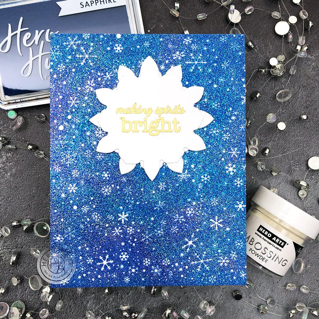 Snowflakes Swirl Bold Print - Rubber Stamp
