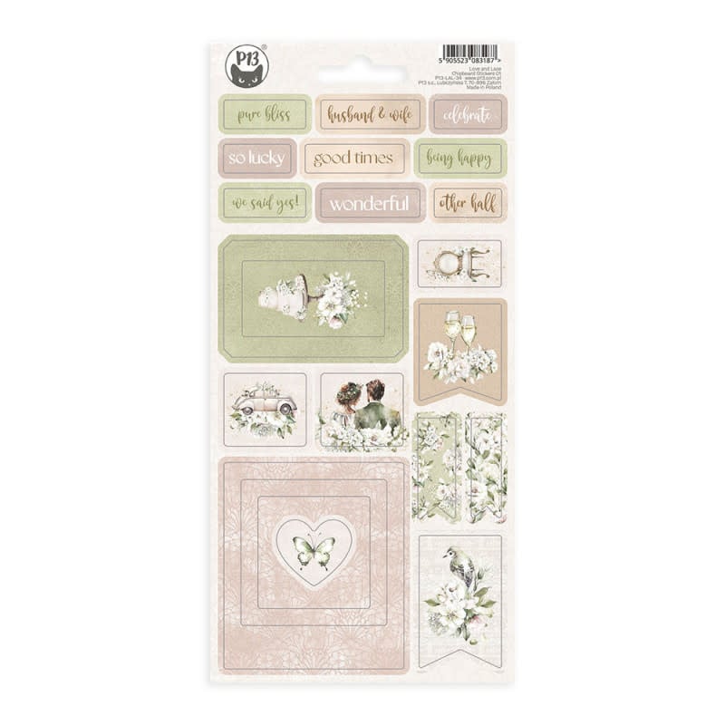 Love and Lace - Chipboard Sticker Sheet 01*