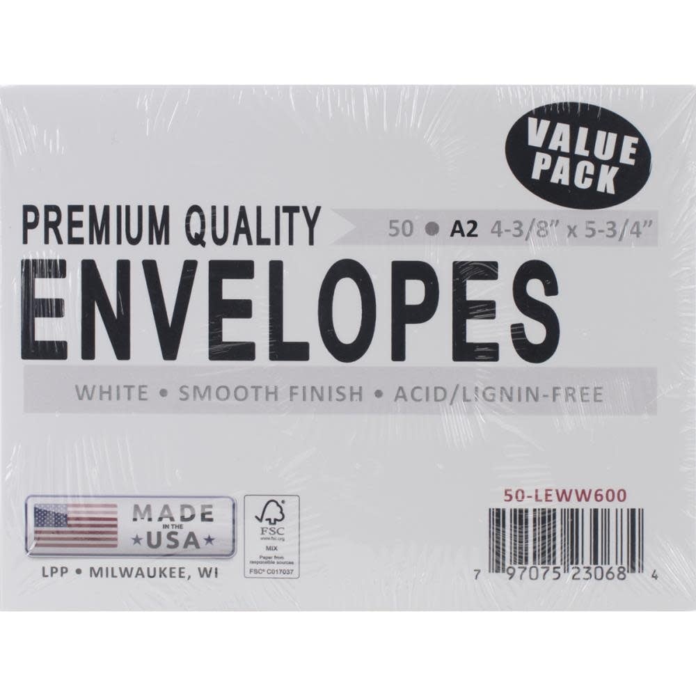 A2 Envelopes -White 50/pkg