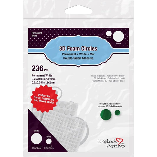 3D Foam Circles Mix - White