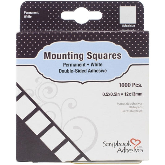 Mounting Squares 0.5x0.5 in - White - 1000 pcs