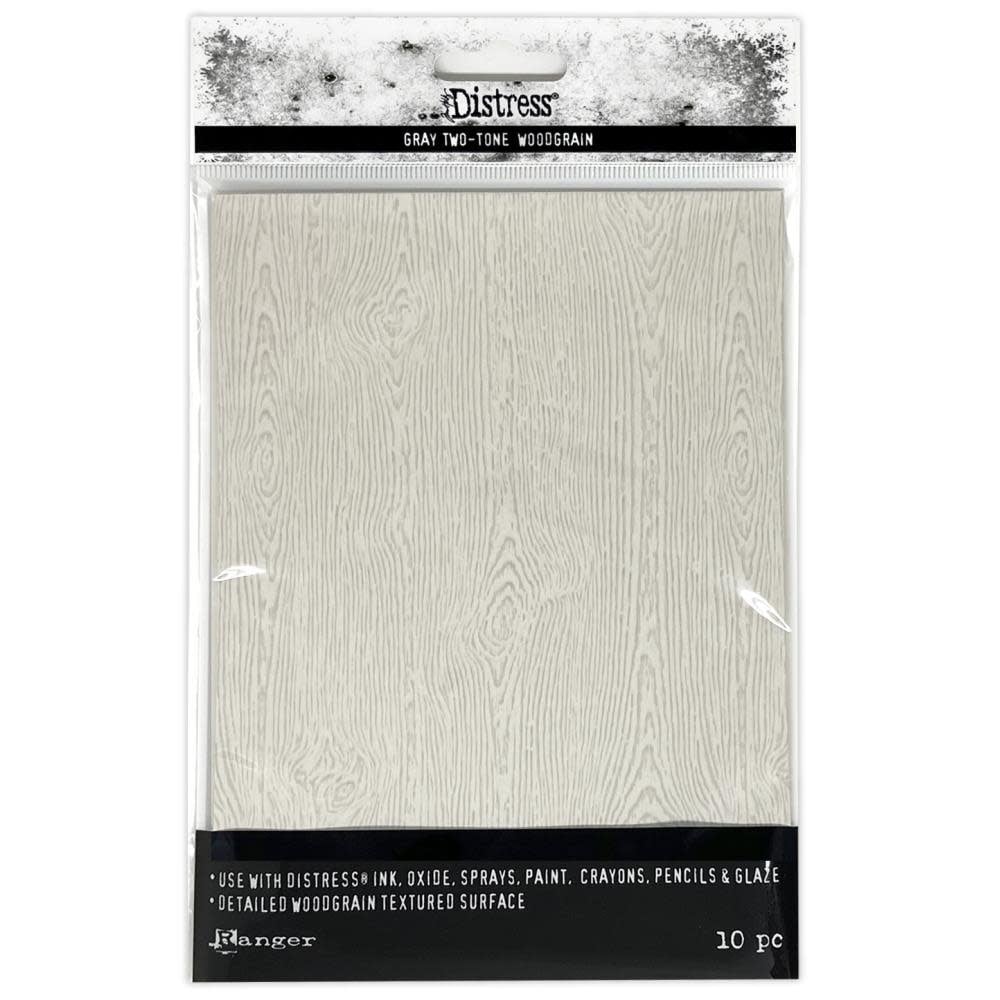 5x7  Distress - Two Tone Woodgrain - Light Grey - 10pkg
