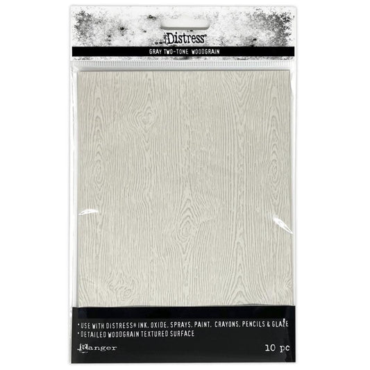 5x7  Distress - Two Tone Woodgrain - Light Grey - 10pkg
