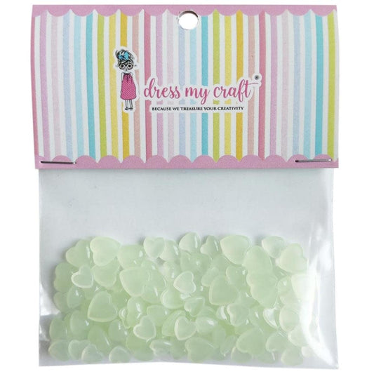 Pastel Green Hearts - Droplets Embellishments