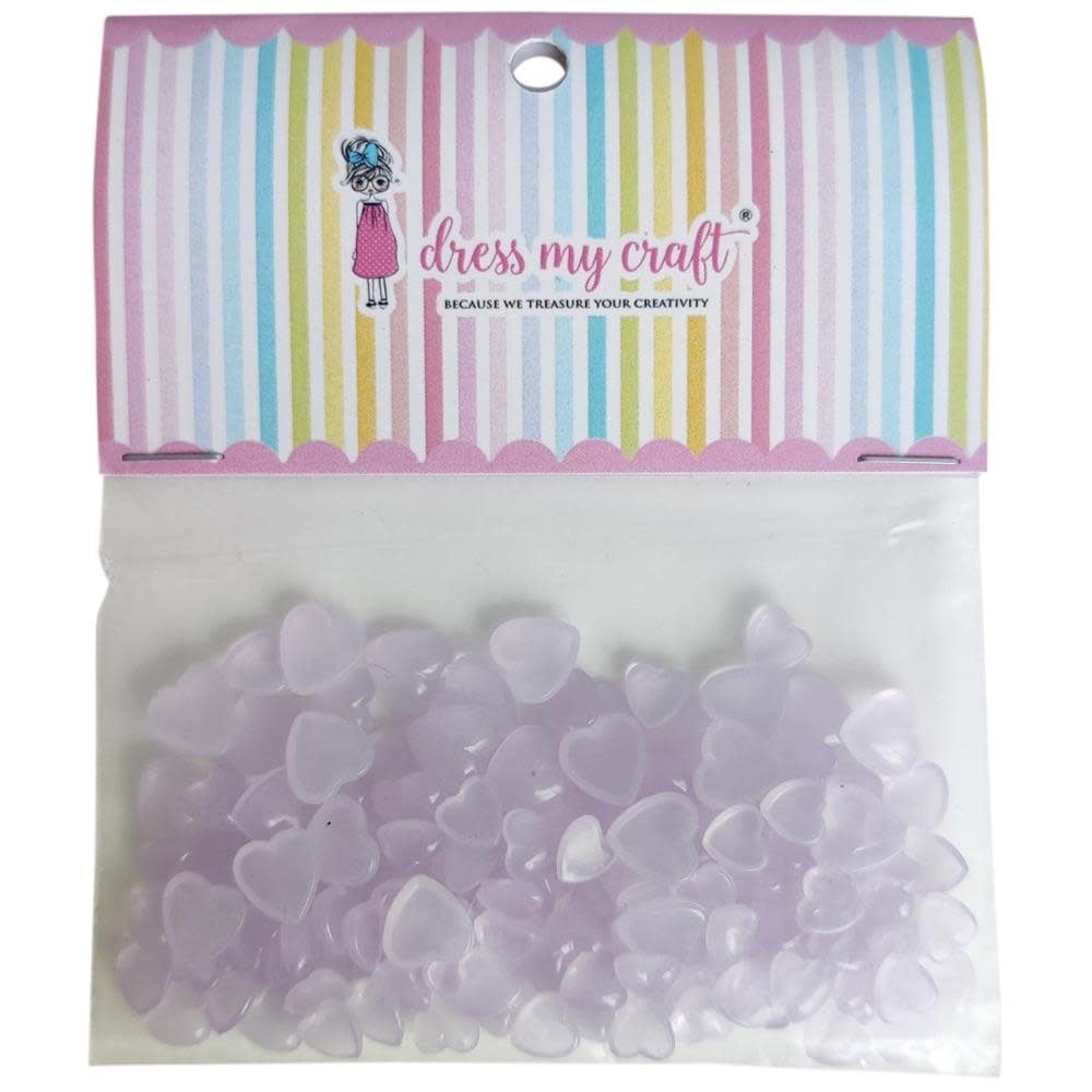 Pastel Lilac Hearts - Droplets Embellishments