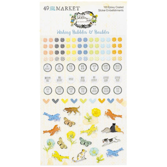 Toddler Time - Wishing Bubbles & Baubles Epoxy stickers*