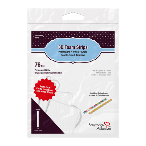 3D Foam Strips - Small .12"x 3.93" x .08" - White