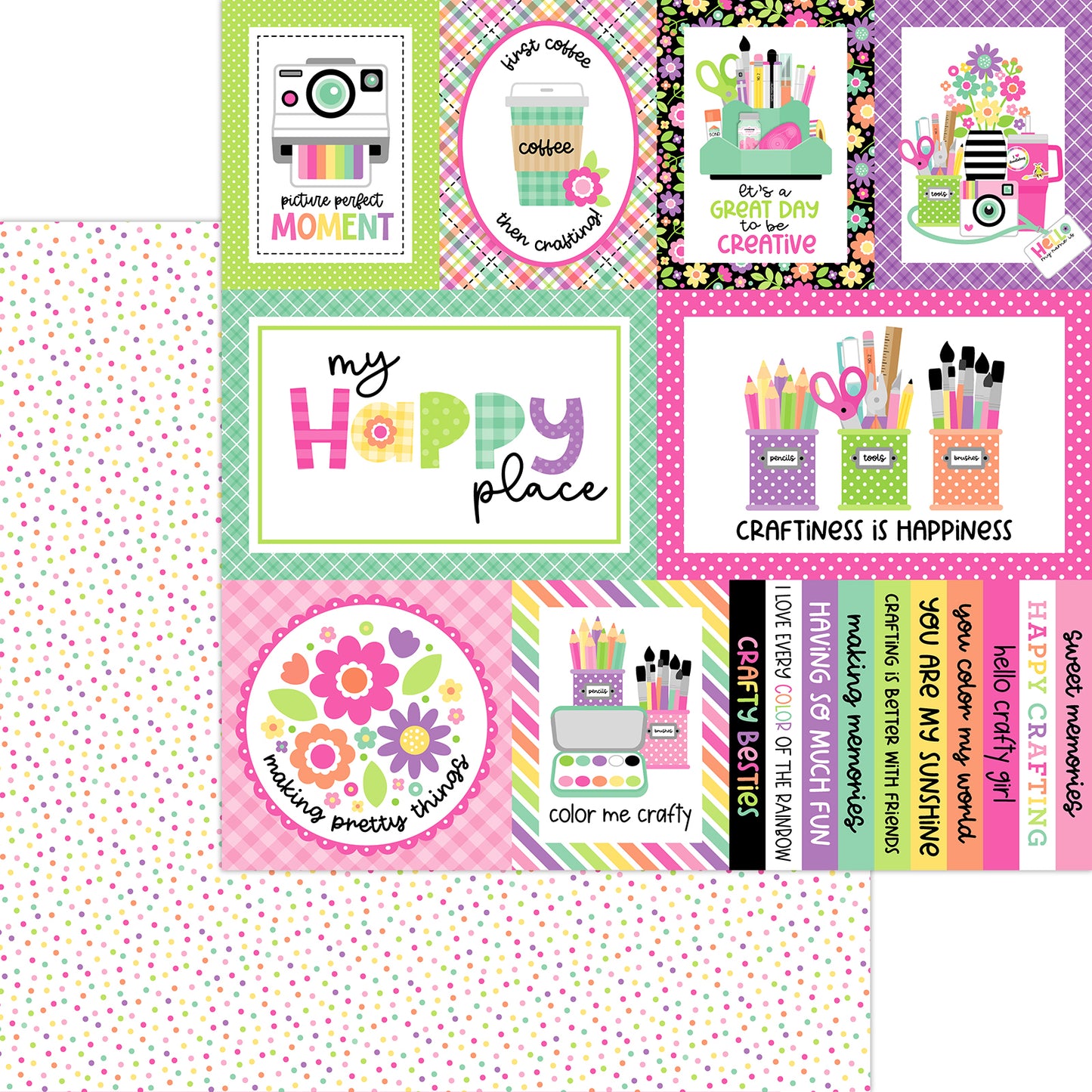 Color Me Crafty - 12x12 Happy Dots