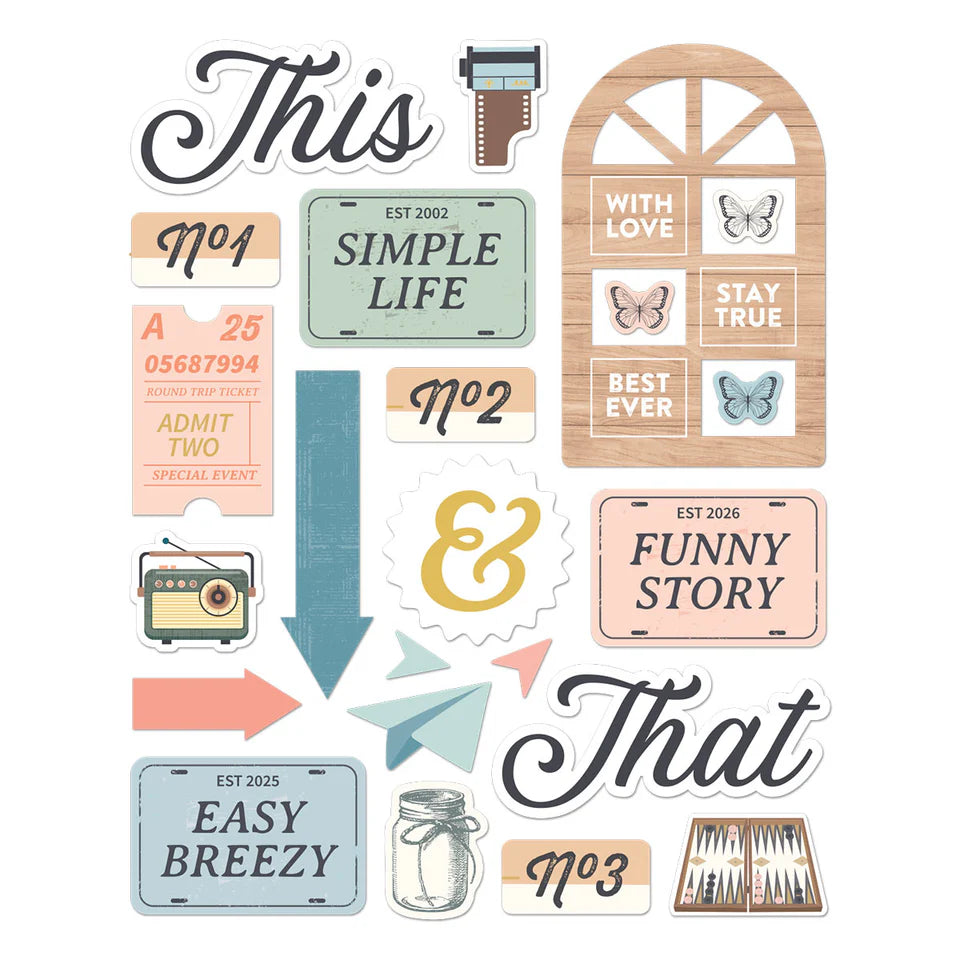 Rosie's Studio - Clementine - Chipboard Embellishments