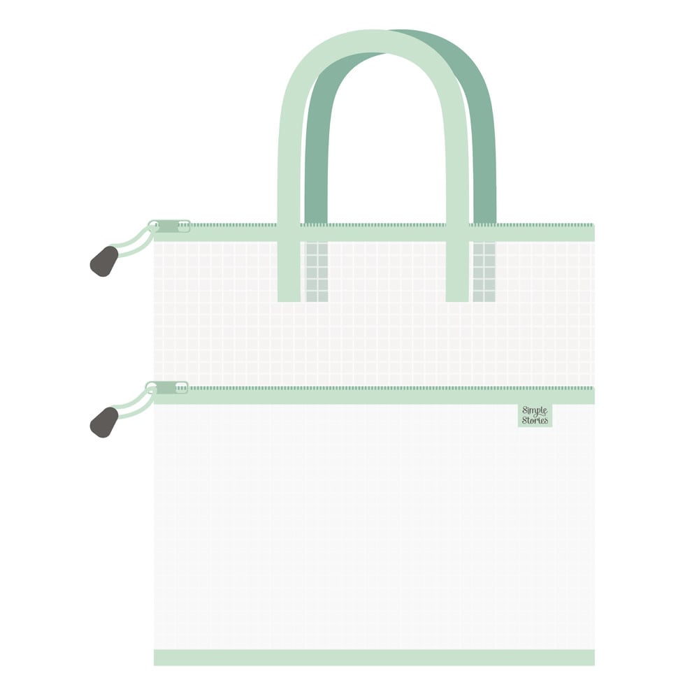 Craft Bag - 16x16 with 16x10 Outer Pocket - Mint