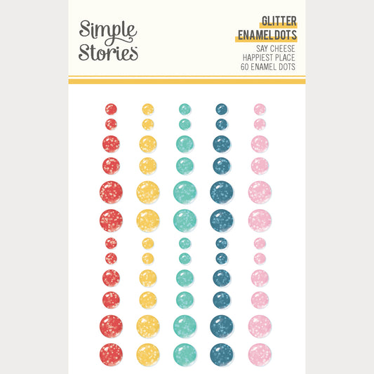 Say Cheese Happiest Place - Glitter Enamel Dots
