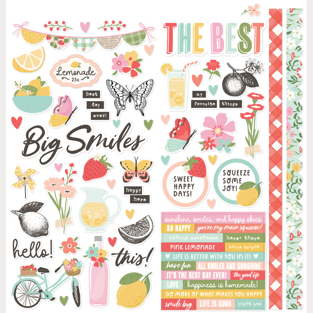 Pink Lemonade - Icons Cardstock Stickers