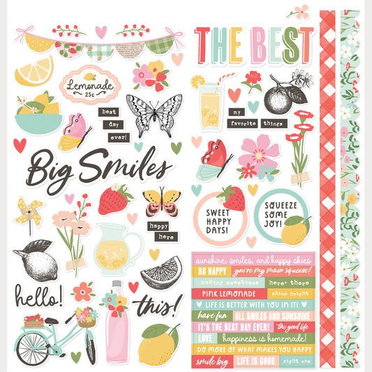 Pink Lemonade - Icons Cardstock Stickers
