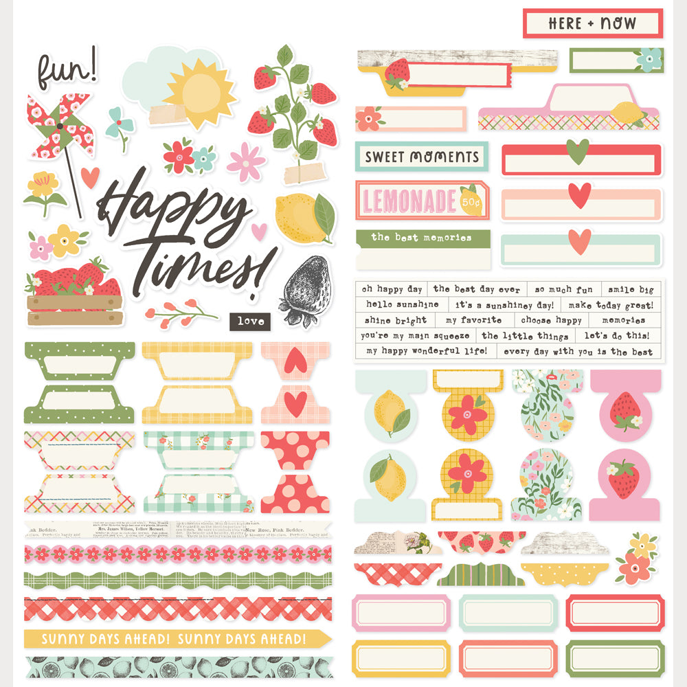 Pink Lemonade - Basics Cardstock Stickers