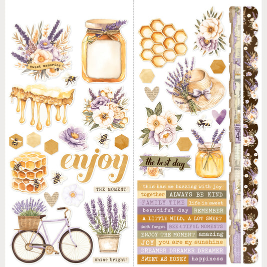 Simple Vintage Lavender Fields - Icons Cardstock Stickers