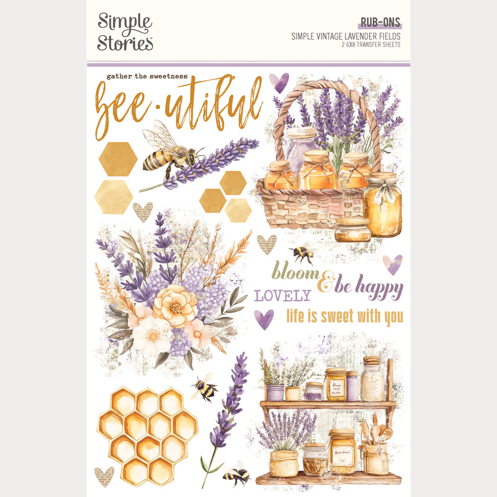 Simple Vintage Lavender Fields - Rub-Ons