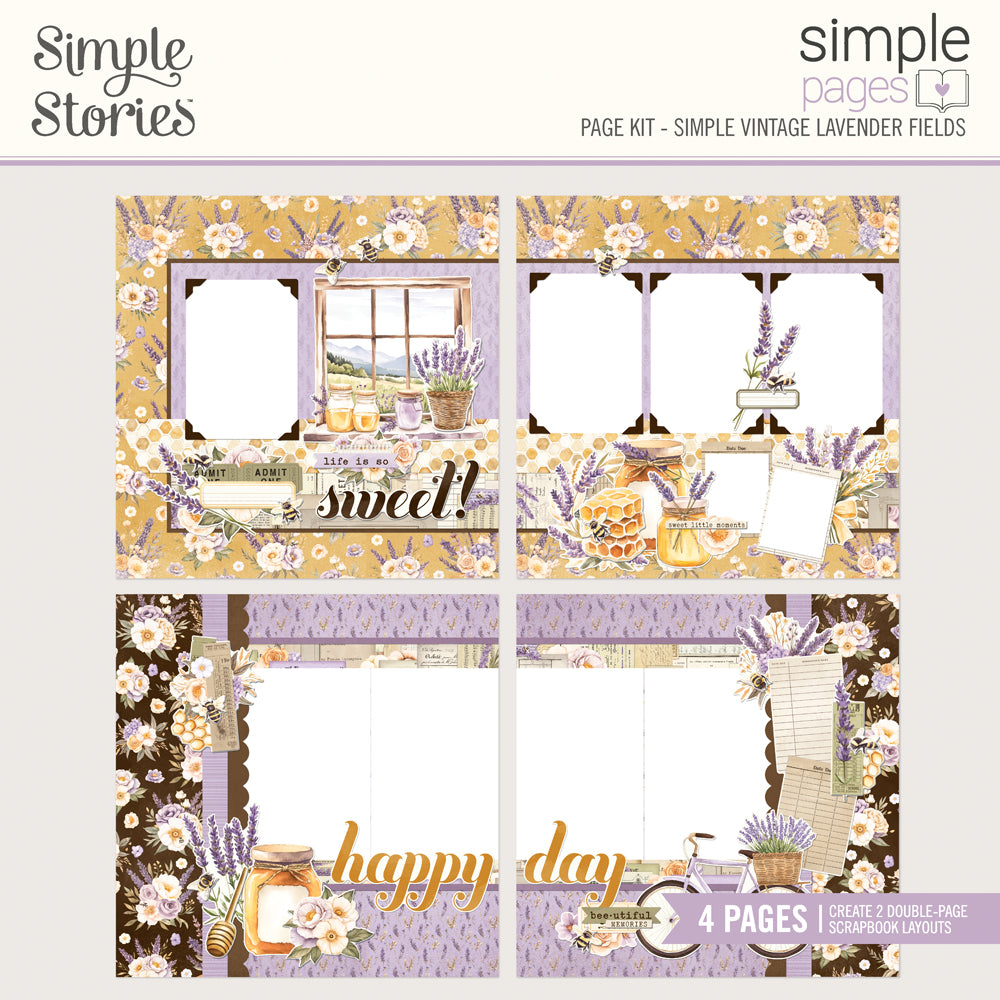 Simple Vintage Lavender Fields - Simple Pages Page Kit