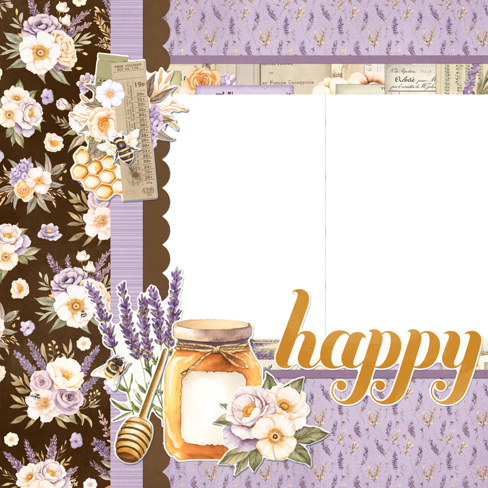 Simple Vintage Lavender Fields - Simple Pages Page Kit