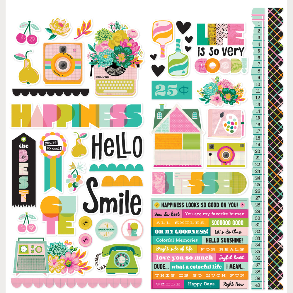 Color Me Happy - Icons Cardstock Stickers