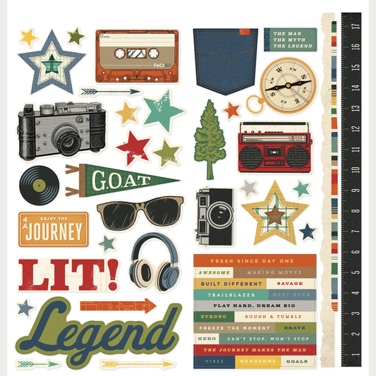 Rustic Legend - Icons Cardstock Stickers