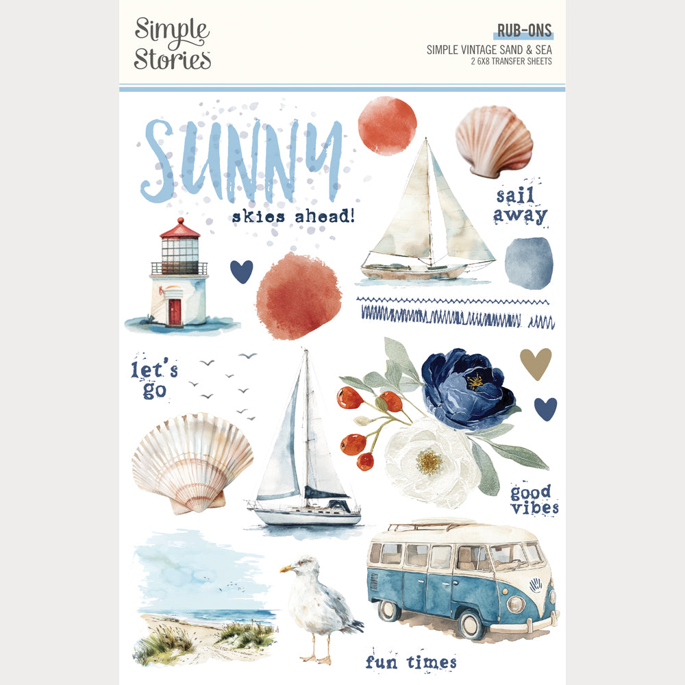 Simple Vintage Sand & Sea - Rub Ons
